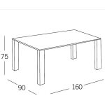 Mesa Soul - Cristal Transparente Patas Blancas