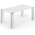 Mesa soul madera blanca cristal blanco