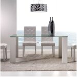 Mesa soul patas blancas cristal transparente 1