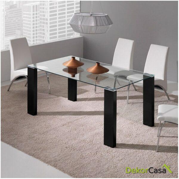 Mesa soul patas negras cristal transparente 1