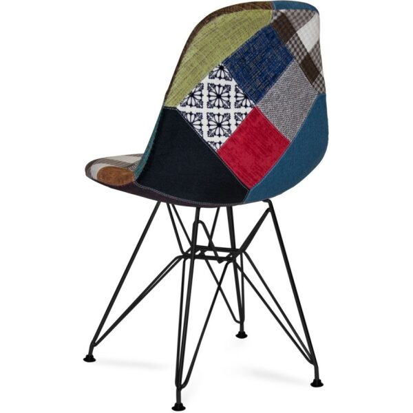 Silla dalmau negra asiento patchwork 1