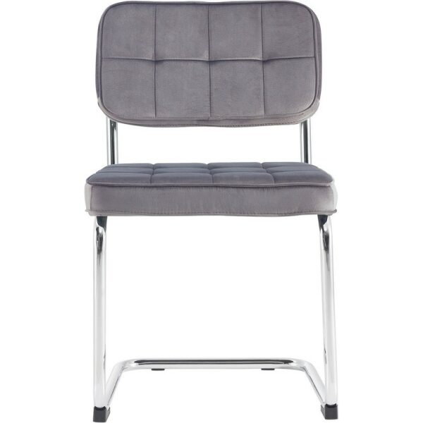 Silla eclipse capitone terciopelo gris 1