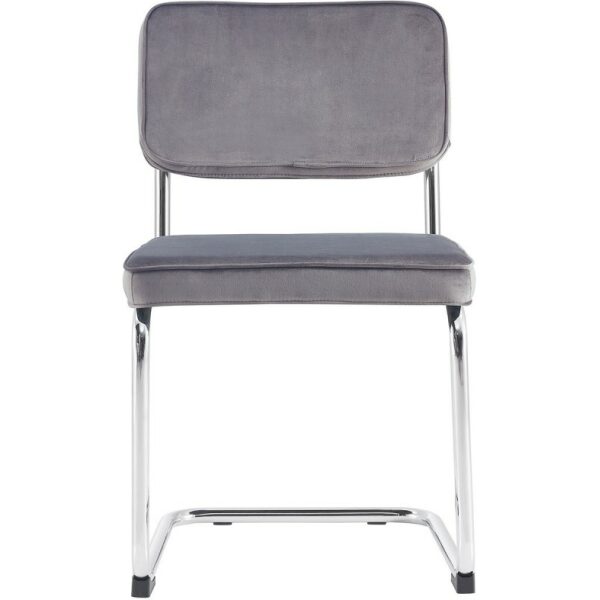 Silla eclipse terciopelo gris 1