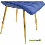 Silla gilda metal dorado tejido velvet azul 1