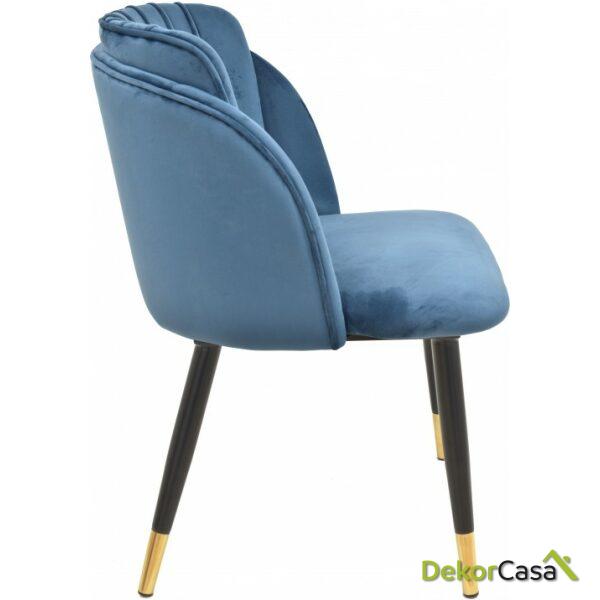 Silla glamour metal tapizado velvet azul 1