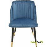 Silla glamour metal tapizado velvet azul 2