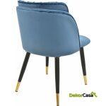 Silla glamour metal tapizado velvet azul 3