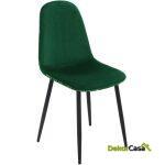 Silla horus metal tapizado velvet verde con trasera floral a juego 1