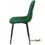 Silla horus metal tapizado velvet verde con trasera floral a juego 2