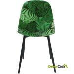 Silla horus metal tapizado velvet verde con trasera floral a juego 3