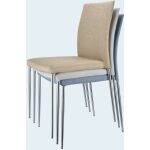 Silla inma apilable metal similpiel blanca 4