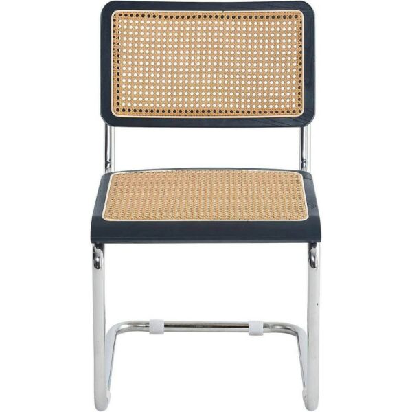 Silla Marcelo Negra Con Ratán Pl