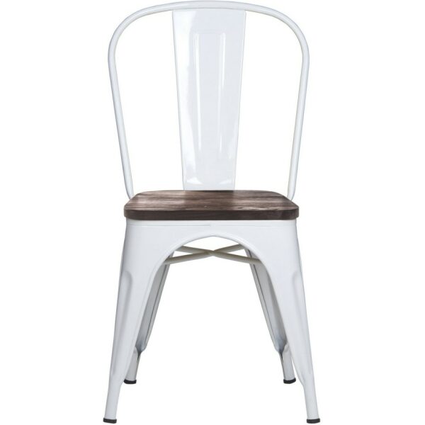 Silla metal y madera volt blanca 1
