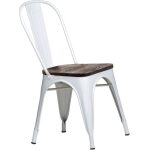 Silla metal y madera volt blanca