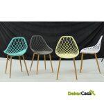 Silla strauss metal polipropileno verde pastel 2