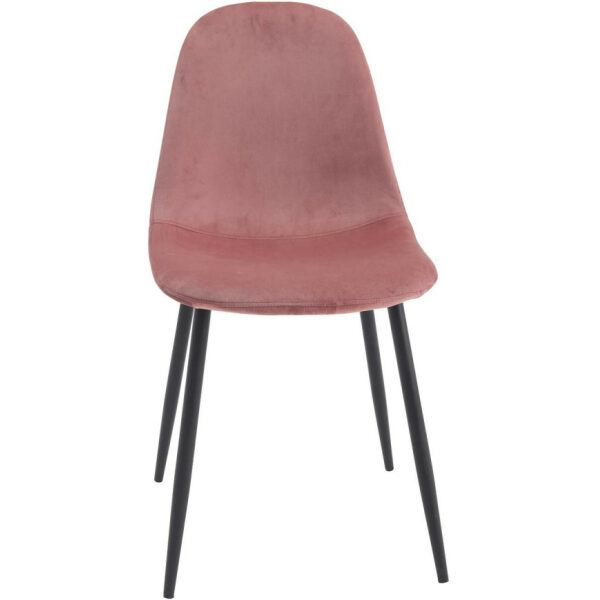 Silla zen terciopelo rosa patas negras 1