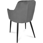 Sillon classic terciopelo gris pata negra 1