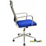 Sillon de oficina austria alto malla negra asiento azul 1