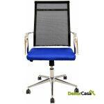 Sillon de oficina austria alto malla negra asiento azul 2