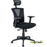 Sillon de oficina brasilia ergonomico syncro malla negra asiento tejido negro