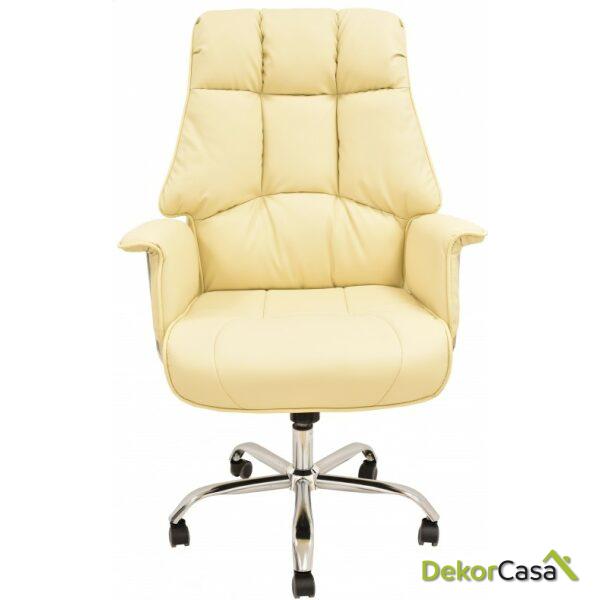 Sillon de oficina firenze alto gas mecanismo multifuncion similpiel beige 1