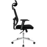 Sillon de oficina hawai ergonomico basculante malla negra asiento tejido negro 2