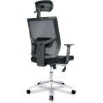 Sillon de oficina hawai ergonomico basculante malla negra asiento tejido negro 4
