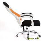 Sillon de oficina linz blanco alto gas sincro malla naranja tejido negro