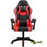 Sillon de oficina sakhir racing similpiel negra y roja