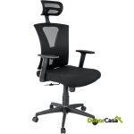 Sillon de oficina shanghai ergonomico basculante malla negra asiento tejido negro