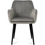 Sillon roma terciopelo gris pata negra 1