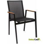 Sillon rosauro apilable aluminio textilene negro