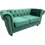 Sofa chester premium 2 plazas tapizado velvet esmeralda 1