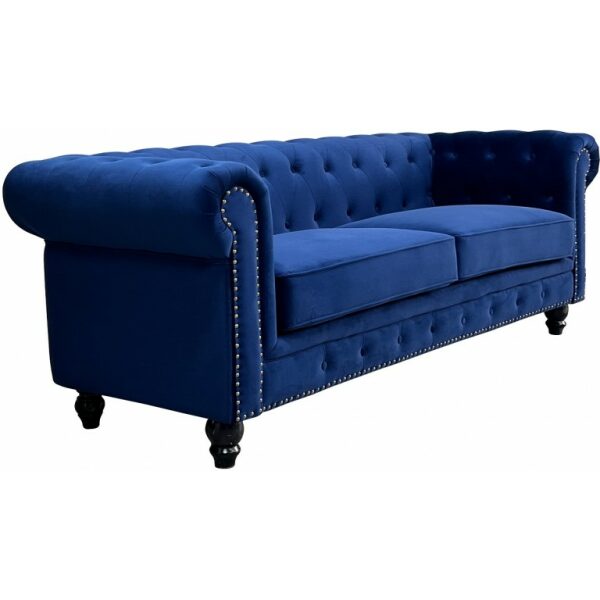 Sofa chester premium 3 plazas tapizado velvet azul navy 1