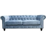 Sofa chester premium 3 plazas tapizado velvet dusky azul
