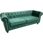 Sofa chester premium 3 plazas tapizado velvet esmeralda 1