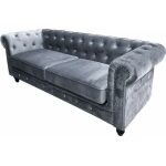 Sofa chester premium 3 plazas tapizado velvet gris 1