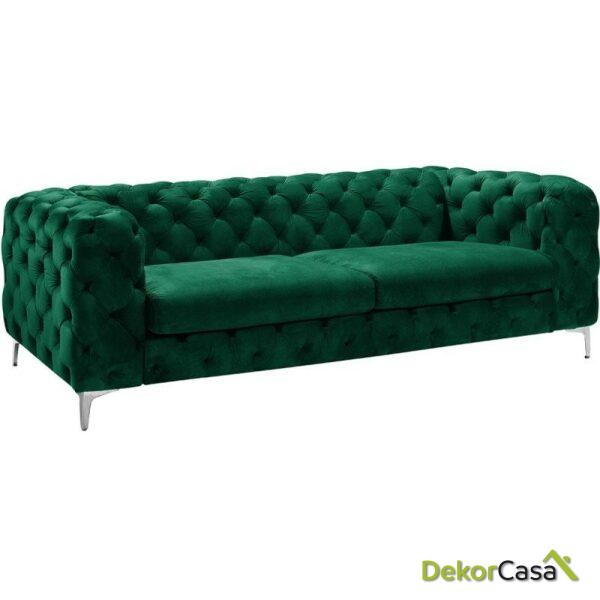 Sofa chester royal 3 plazas terciopelo verde