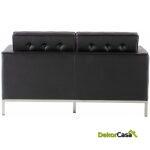 Sofa flor t 2 plazas similpiel negra 3