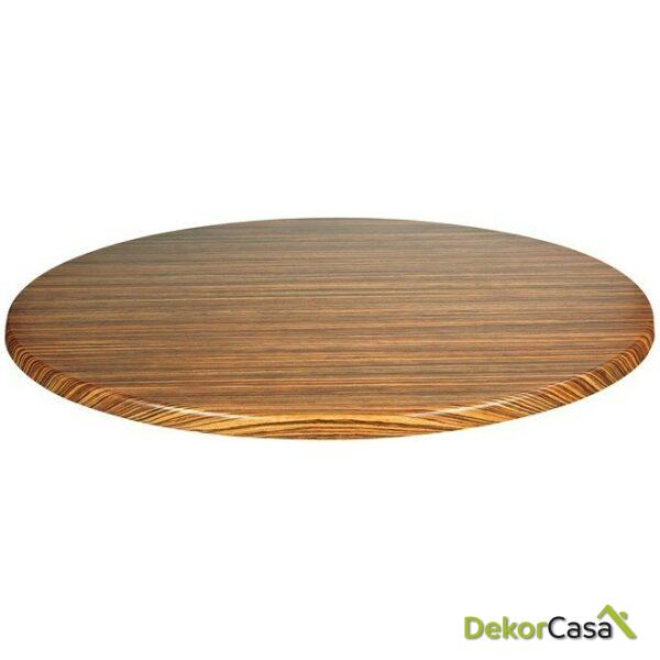 Tablero de mesa topalit zebrano light 60 cms de diametro