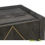 Aparador 146X50X88 Madera Gris/Metal Dorado