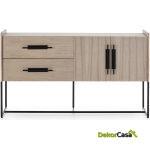 Aparador 150X46X86 Madera Natural/Metal Negro