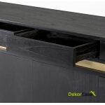 Aparador 180X45X75 Madera Negro/Metal Oro