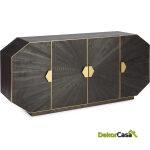 Aparador 180X45X85 Madera Marrón Oscuro/Metal Dorado