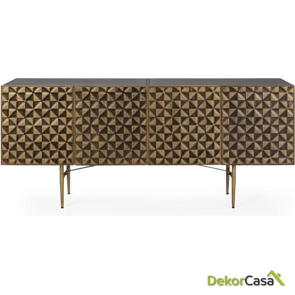 Aparador 183X42X77 Metal Dorado Antique/Gris