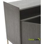 Aparador 90X40X93 Madera Gris/Metal Dorado