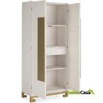 Armario 85X45X195 Madera/Metal Blanco/Dorado