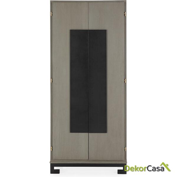 Armario 85X45X195 Madera/Metal Gris/Negro