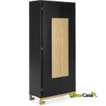 Armario 85X45X195 Madera/Metal Negro/Dorado