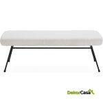 Banco 126X48X44 Metal Negro/Tela Blanco